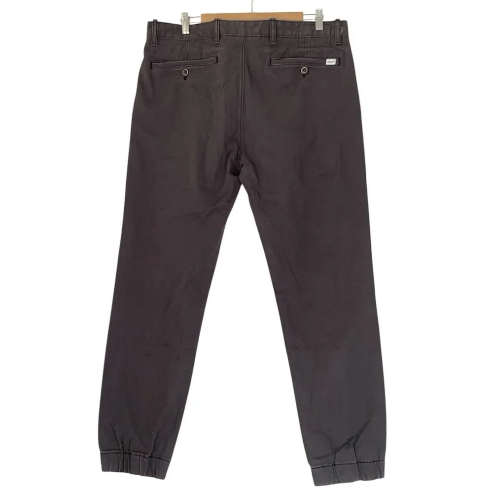 Levis Chino Jogger Pants Men 36x32 Gray Cotton‎ Stretch Taper Pockets (37x29)